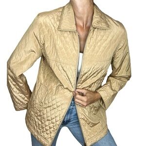 TCM Germany metallic tan quilted boxy full zip jacket UK 12 /14 US 8/10